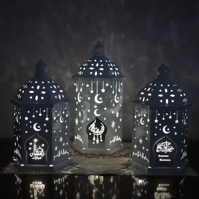 LED Wind Lights Moon Star Ornaments for Home Eid Islamic 3