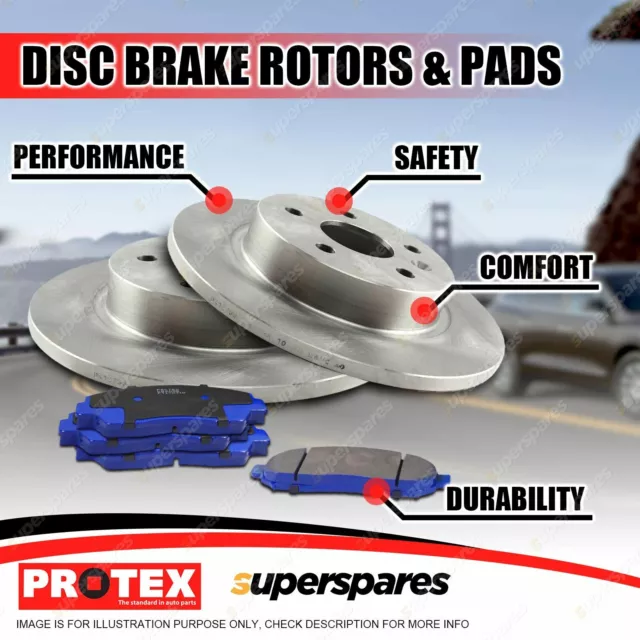 Protex Rear Brake Rotors Blue Pads for Subaru Liberty 2.0L 2.5i 3.0L Outback BP 2