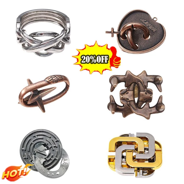 Adults Metal Cast Puzzle Retro Lock Key IQ Mind Brain Teaser Game Toy Gift HOT