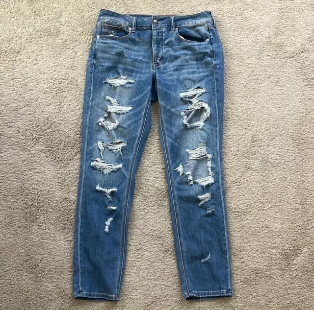 Woman's American Eagle Tomgirl Distressed Jeans Size 8