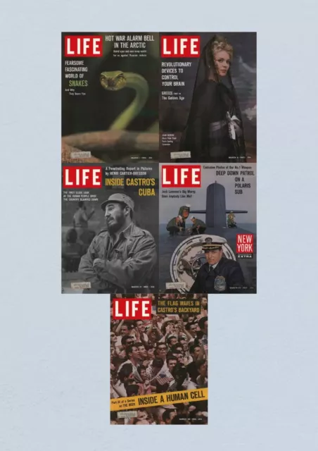 Life Magazine Lot of 5 Full Month March 1963 1, 8, 15, 22, 29 Civil Rights Era