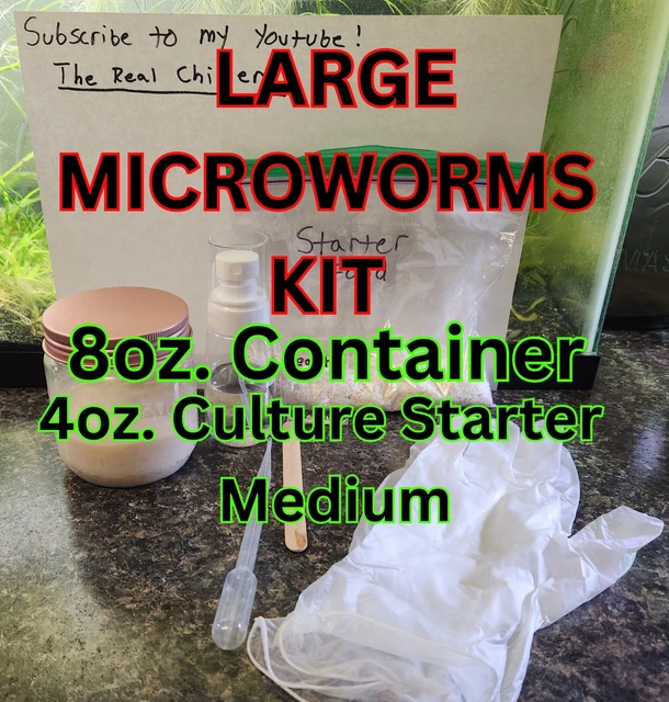 8oz Large Microworms Kit Fish Fry Food Baby Fish Live Culture