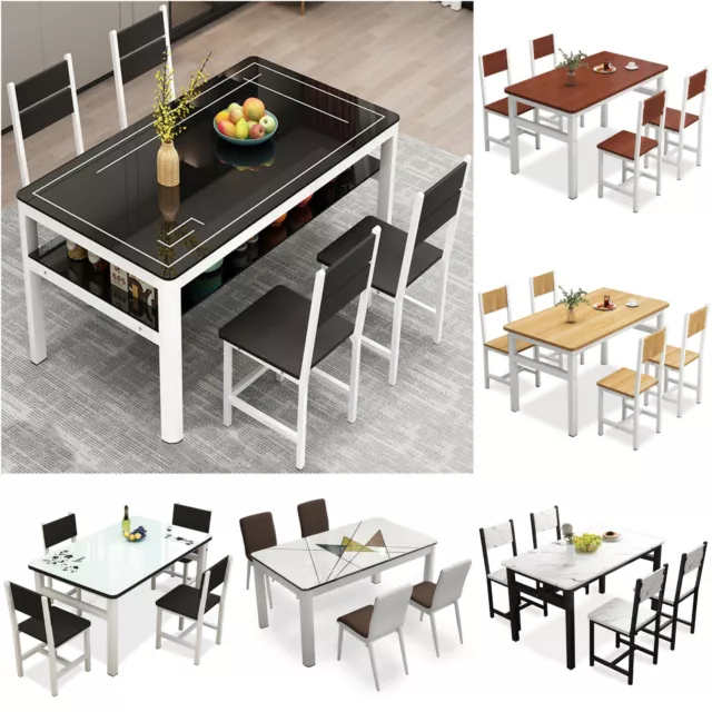 Tavolo da pranzo con 4 sedie set sala da pranzo sedie struttura in acciaio mobili da cucina