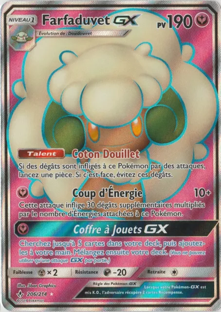 🌹 Carte Pokemon Farfaduvet Gx Full Art 206/214 SL10 Alliance Infaillible Neuve!