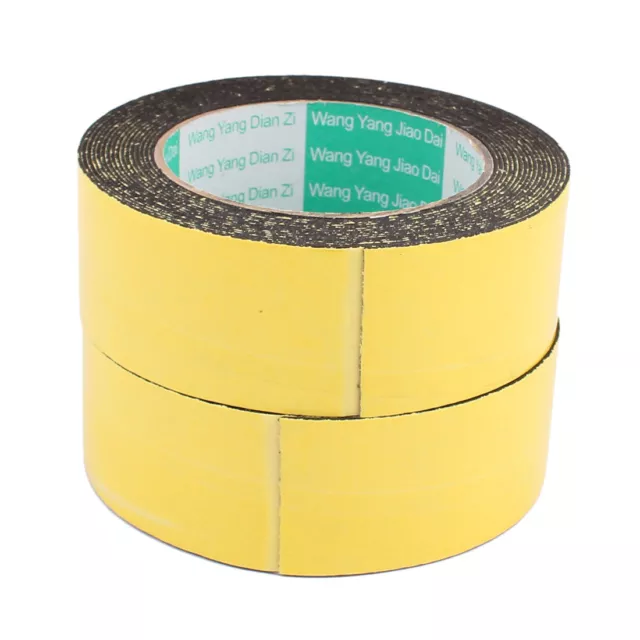 2Pcs 40mm x 1mm Single Sided Self Adhesive Shockproof Sponge Foam Tape 5M Length