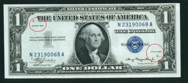 Fr.#1607 $1 1935 ((CHOICE CU)) ((DOUBLE DATED)) Silver Certificate ** CURRENCY