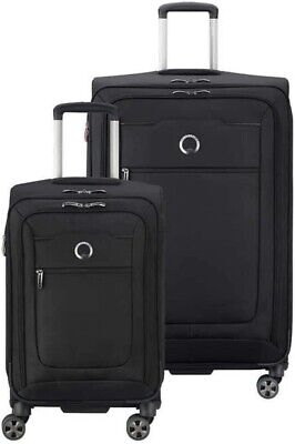 Delsey Paris Softside Expandable Luggage Sets with Spinner Wheels,Black(2622155)