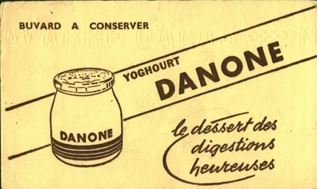 Buvard vintage  yoghourt Danone le dessert des digestions heureuses