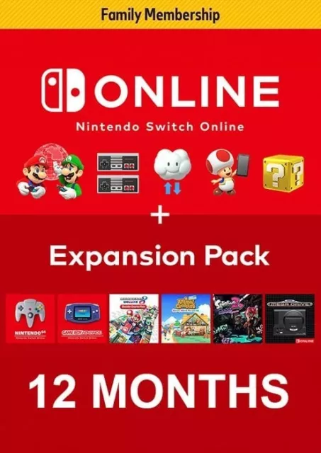 Nintendo Switch Online 12 mesi di abbonamento più pacchetto espansione consegna rapida