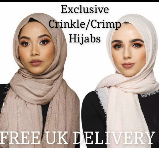 Crinkle Crimp HIGH QUALITY BUY 5 GET 1 FREE Scarf Hijab Headscarf Maxi Plain