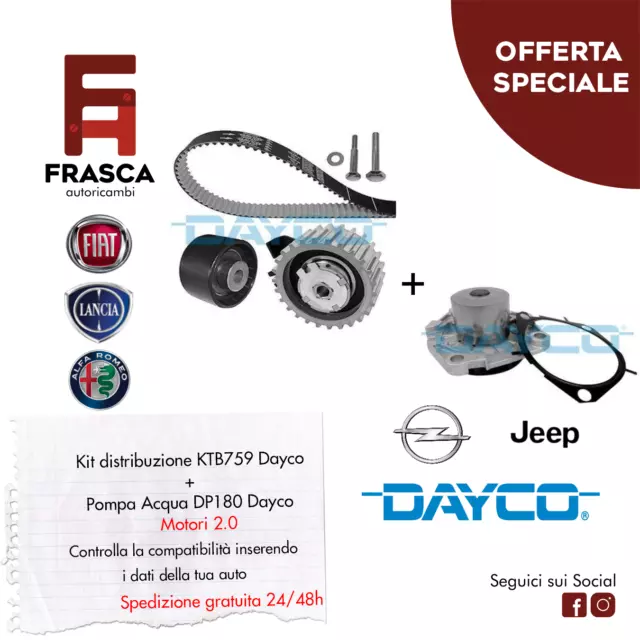 KIT Distribuzione + Pompa Acqua Dayco Alfa Romeo 147 156 159 1.9 2.0 JTDM 150CV