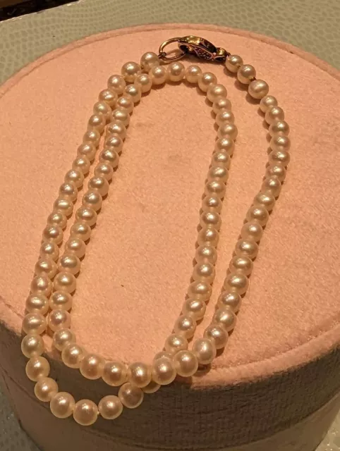 Goldschmiede Frauen luxus Halskette 585 Gelbgold Mit Perlen, weißer Brillanten42