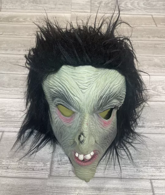 Vtg Topstone Nu-Skin Rubber Halloween Witch Mask Hair Horror 70s/80s Ghoul