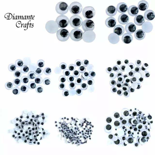 Googly Eyes Wiggle Woobly Craft Embellishment Google Choose Size from 5mm - 20mm