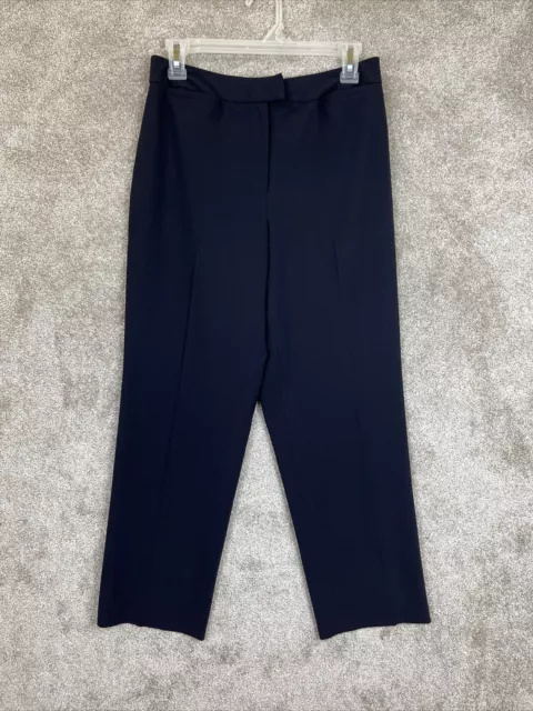 Talbots Pants Womens 6 Black Cropped Front Zip Pockets Polyester Blend- 5693