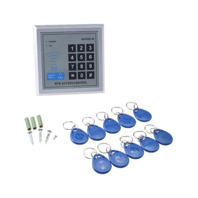 ACCESS CONTROL KEYPAD Rfid Reader Door Access Control System 10 Keyfob ...