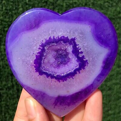 97G Rare Purple Agate Geode Quartz star Crystal Mineral specimen Healing