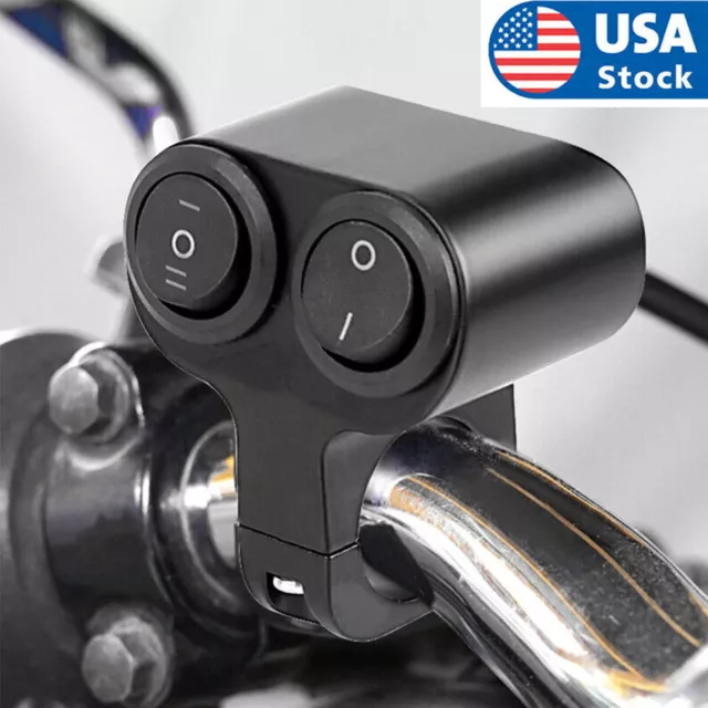 7/8'' 22mm Motorcycle Handlebar Headlight Fog Spot Light Dual on off Switch 12V