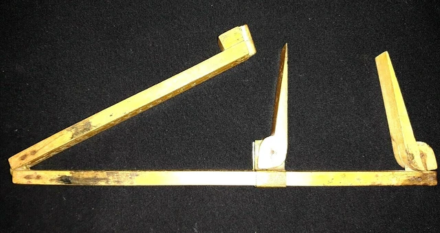 N°ISA)Ancien pied de roi de cordonnier-compas de cordonnier-bois début xx