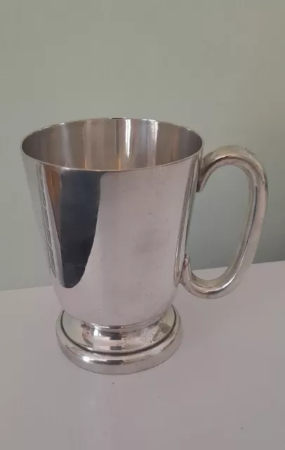 Pint Tankard Electroplated Nikel Silver Mug Made In England Vintage Ornamental