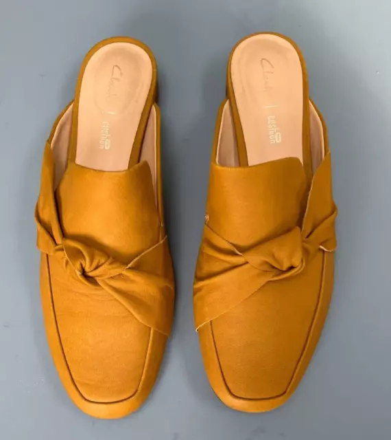 Clarks Pure Bella ochre nubuck loafer slip on ladies shoes size 5D UK  BNIB