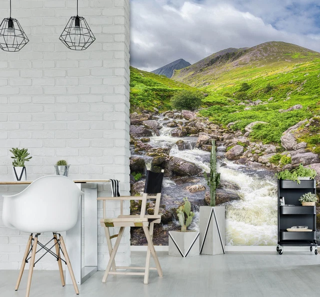 3D HILLSIDE RIVER E499 Wallpaper Mural Paper Wall Print Indoor Murals ...