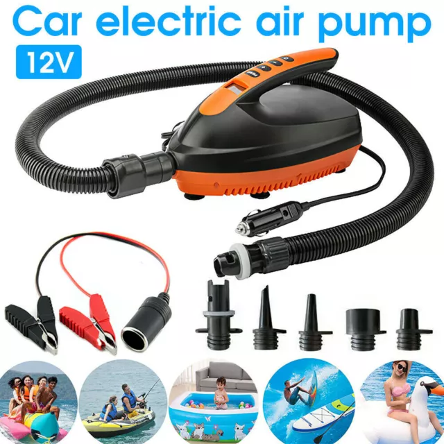 16PSI Portable Electric Air Pump for Inflatable Boat SUP Airbed Paddle Board 12V