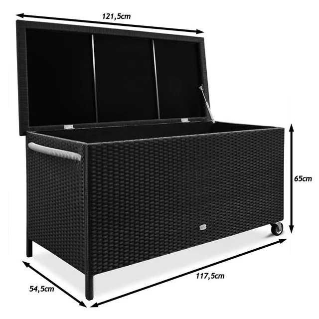 B-Stock Waterproof Rattan Garden Storage Box Foldable Aluminium Cushion Chest