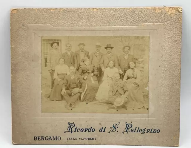 RICORDO DI S. PELLEGRINO BERGAMO Fotografia originale albumina fine sec. XIX