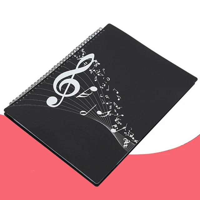 Classeur De Partitions Musicales Dcas - Format A4, 30 Pochettes, Noir, Pour Piano, Guitare Et Chœur