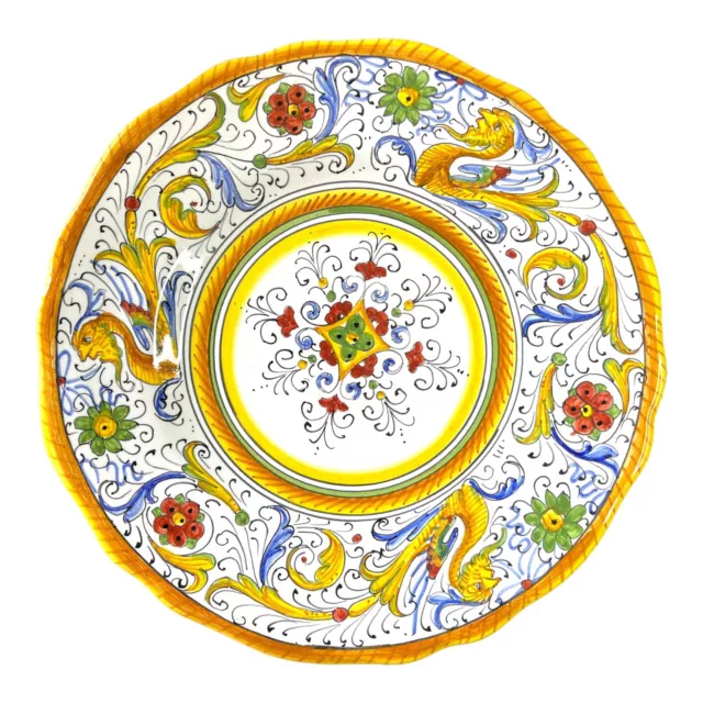 Vntg Fima Deruta Raffaellesco Pottery 8.5" Salad Desert Plate Italy 1970s-1980s