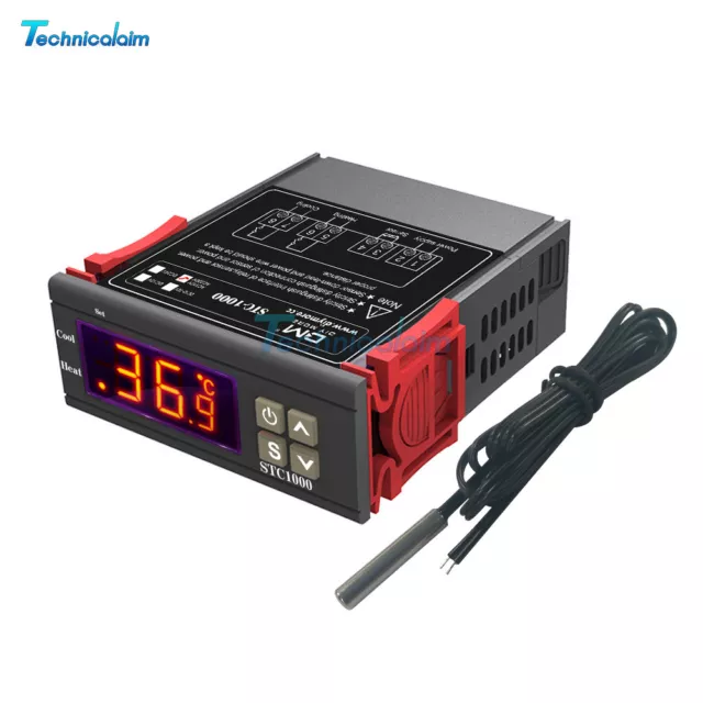 220V STC-1000 All-Purpose Temperature Controller Thermostat Aquarium w/Sensor