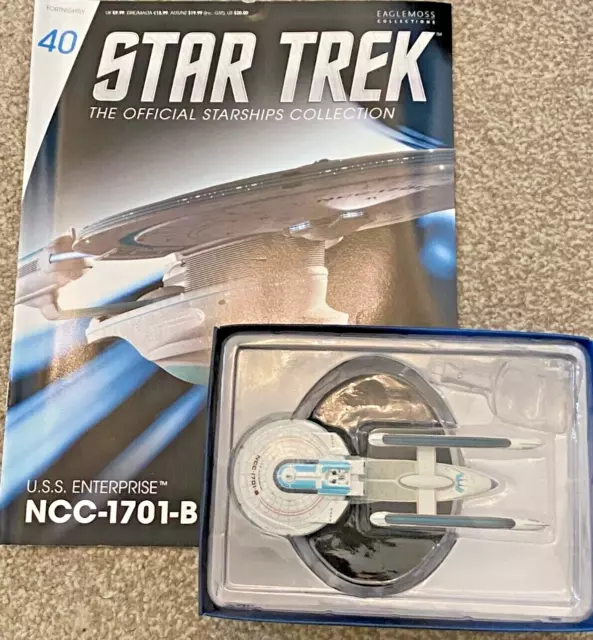 Star Trek USS ENTERPRISE NCC-1701-B DIE-CAST & RESIN STARSHIP MODEL & MAGAZINE!