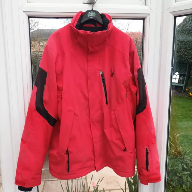 Red, much loved, spyder ski jacket mens large - used.