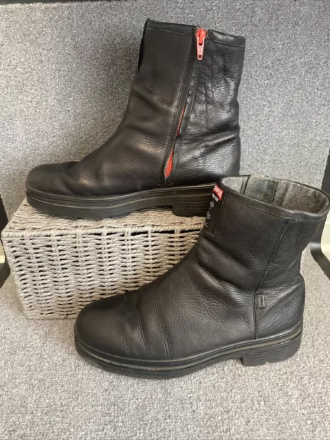 CAMPER GORE-TEX BLACK Leather Ankle Boots Men’s Uk 8 Eu 42 Motorcycles ...