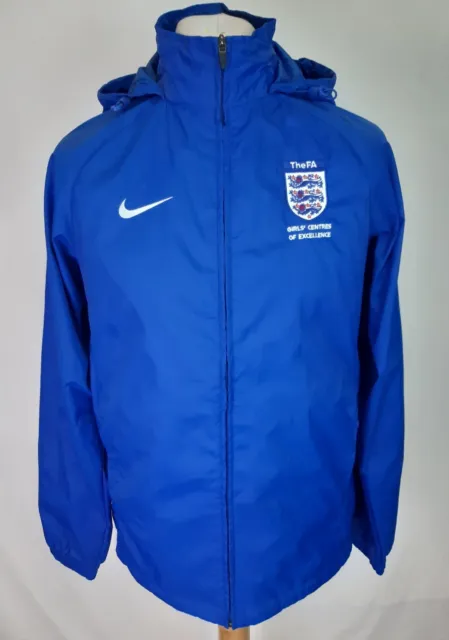 Giacca antipioggia Nike The FA Girls Centres Of Excellence, taglia S, blu, nuova con etichette az4