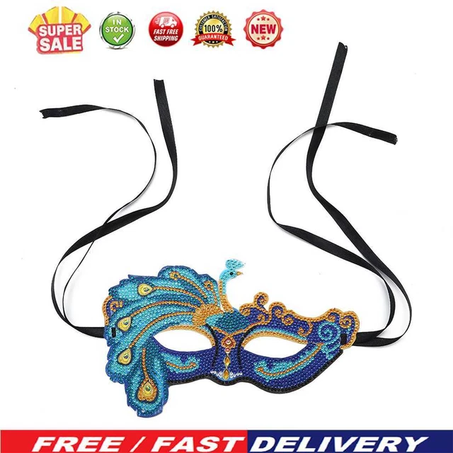 5D DIY Diamond Painting Peacock Masquerade Mask Special Shaped Rhinestone Craft