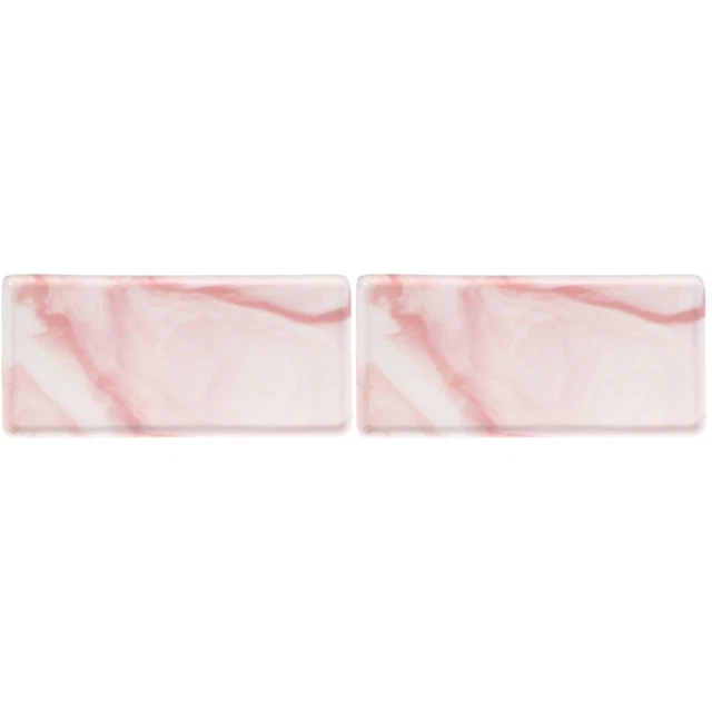 2 piezas placa de cerámica mármol patrón baño soporte de cuchillas pequeñas joyería