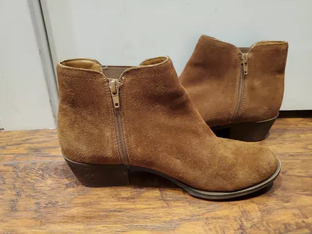 Kensie Boots Womens 8 M Garry Side Zip Ankle Booties Chelsea Brown Suede Heels