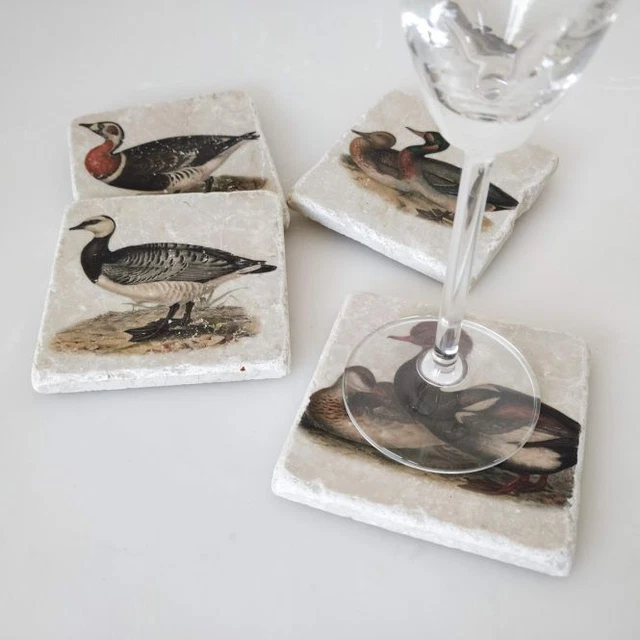 Marmor-Untersetzer »Enten«, 4er-Set.