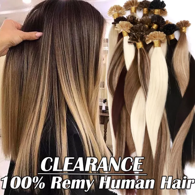 CLEARANCE U Nail Tip 100% Remy Human Hair Extensions Keratin Tip Fusion Pre Bond