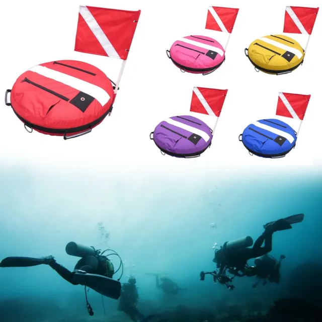 Scuba Diving Training Buoy Freediving Flag Float Marker Inflatable Dive FlagBuoy 2