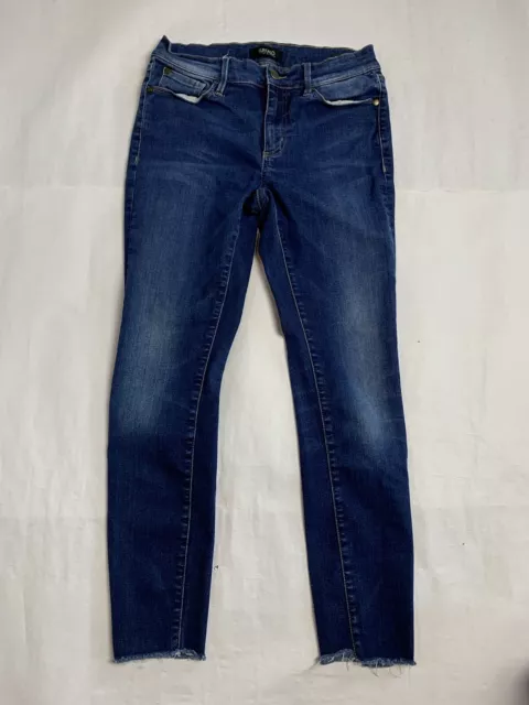 BUFFALO DAVID BITTON FAITH Jeans Women's 29 Blue Mid Rise Skinny Stretch Raw Hem