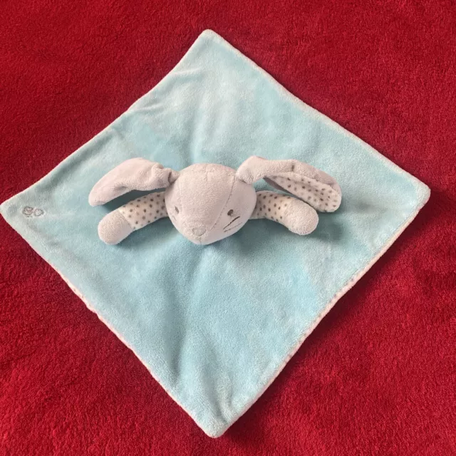 🇫🇷 Doudou plat lapin Gris bleu blanc étoiles OBAIBI TTBE
