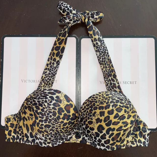 Victorias Secret Swim BOMBSHELL Add-2-Cups BIKINI 36B Animal Print