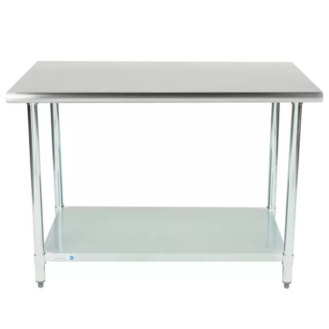 Stainless Steel Food Prep Work Table with Adjustable Undershelf 14” x 48” 2