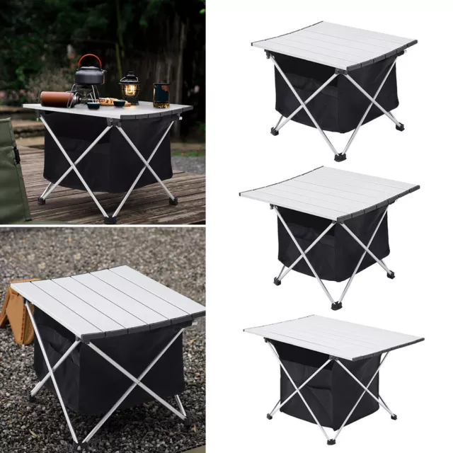 Aluminium Frame Folding Camping Table Outdoor Storage BBQ Picnic Table Carry Bag