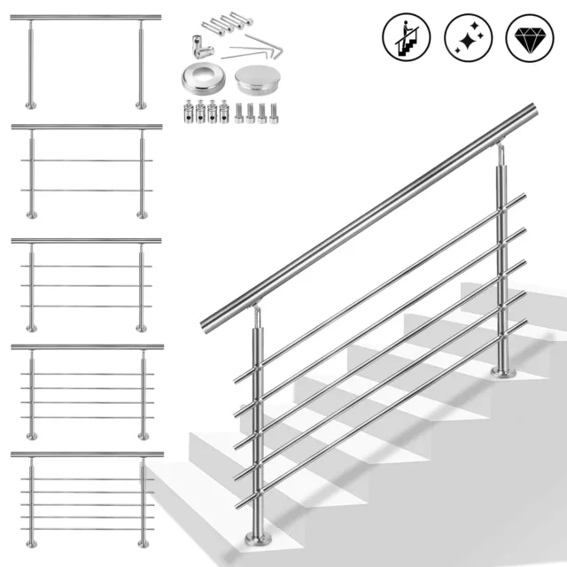 Geländer Balkongeländer Edelstahl Handlauf Treppengeländer Innen & Außen φ42mm
