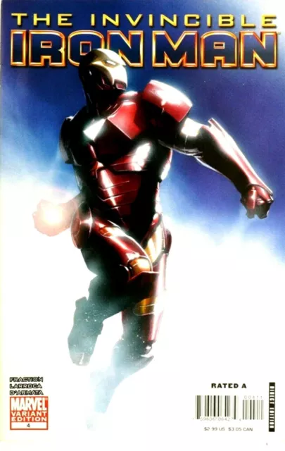 Invincible Iron Man 4 Variant First Print 2008 Matt Fraction Salvador Larroca .