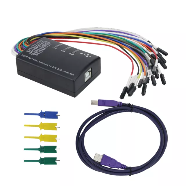 Mini 16 Logic Analyzer USB 100M Max Sample Rate 16CH Support 1.2.10 Software